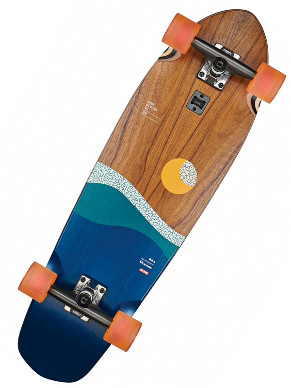 Globe BIG BLAZER Teak/Oceans longboard - 32 modrá