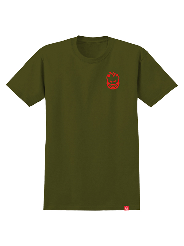 Spitfire LIL BIGHEAD MIL.GRN/RED pánské tričko krátký rukáv - L zelená