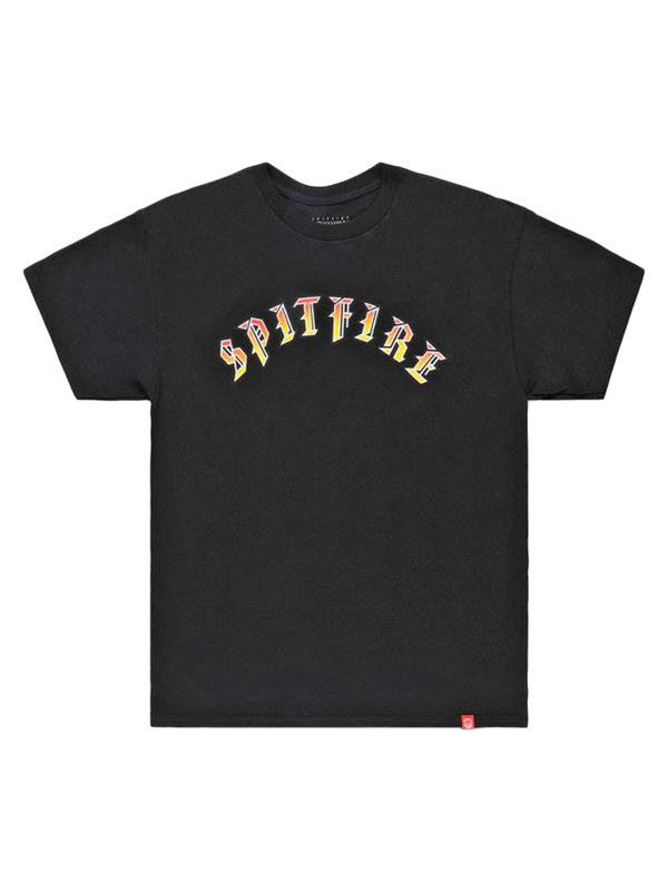 Spitfire OLD E BLACK w/ RED to YELLOW pánské tričko krátký rukáv - L černá