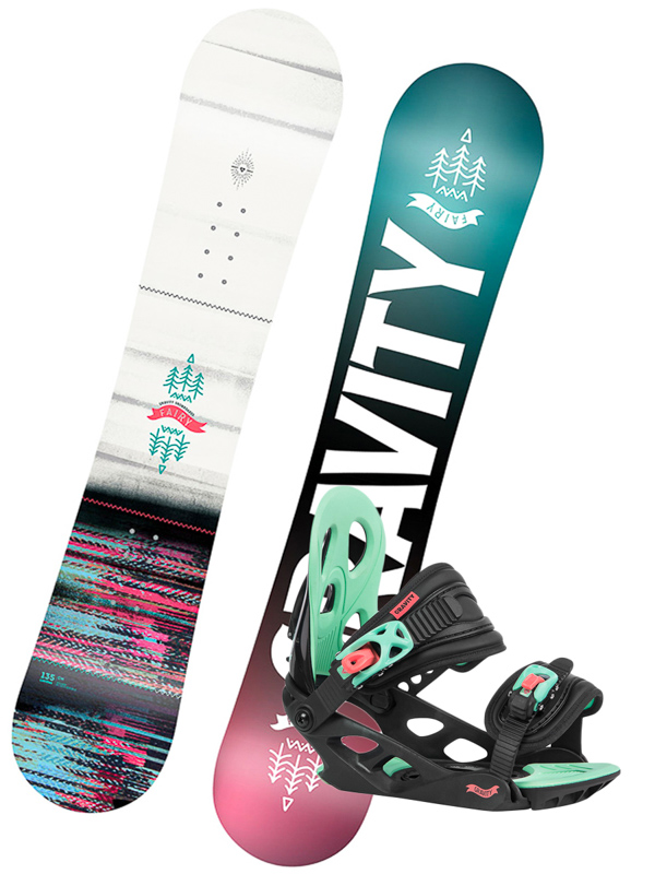 Gravity FAIRY MINI 1 dětský snowboard s vázáním zelená