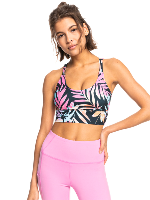 Roxy HEART INTO IT ELONGA ANTHRACITE ZEBRA JUNGLE podprsenky - M