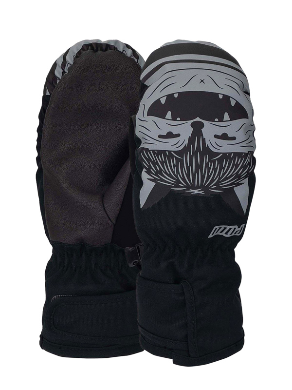 POW Critter Mitt black dětské palcové rukavice - 4 černá