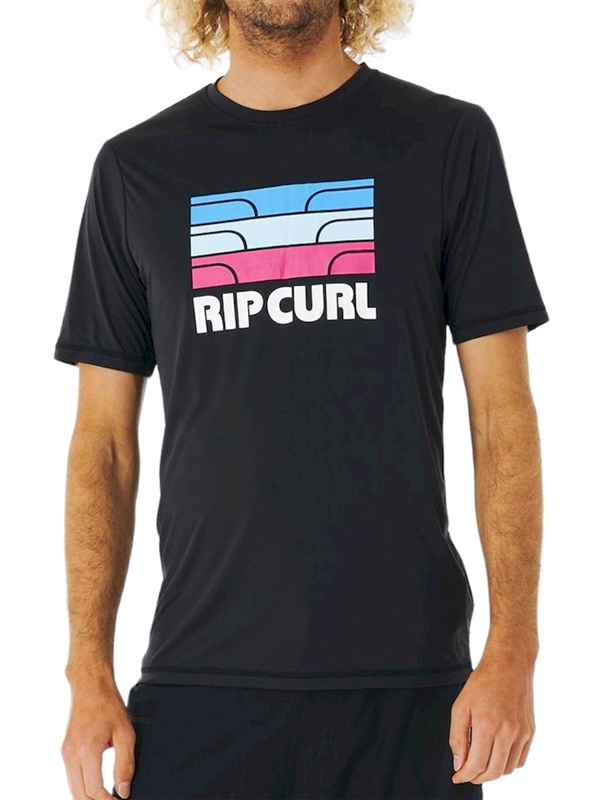 Rip Curl SURF REVIVAL PEAK black lycrové tričko - M