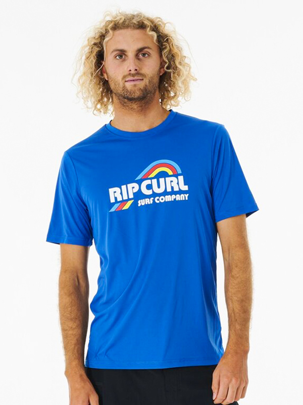 Rip Curl SURF REVIVAL PEAK Retro Blue lycrové tričko - M