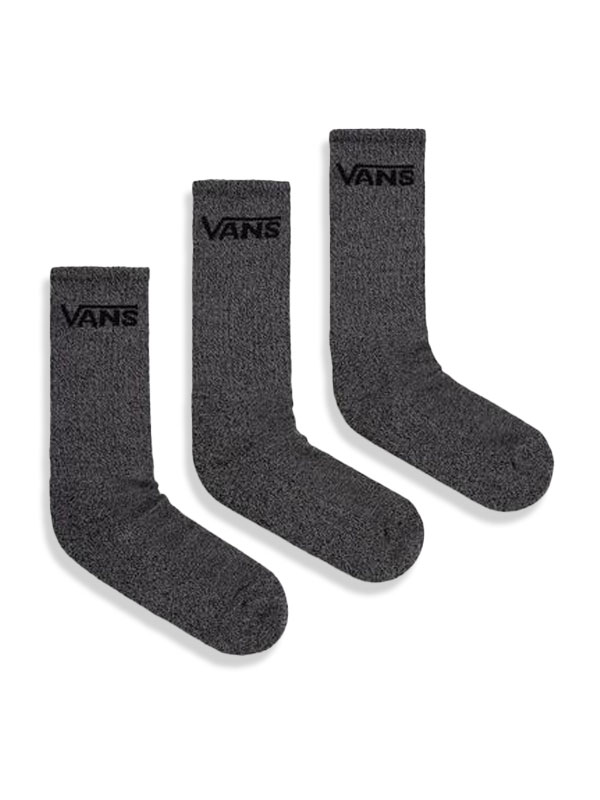 Vans CLASSIC CREW 3PK BLACK HEATHER pánské fusekle černá