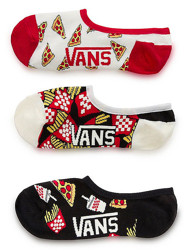 Vans PIZZA PARTY CANOODLE Marshmallow kotníkové ponožky černá