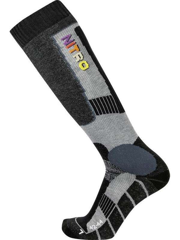 Nitro CLOUD 8 BLACK/GREY thermo ponožky - M černá