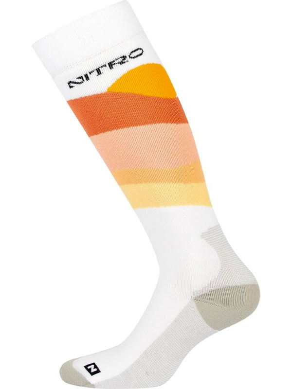 Nitro CLOUD 3 white/5browntones thermo ponožky - S bílá