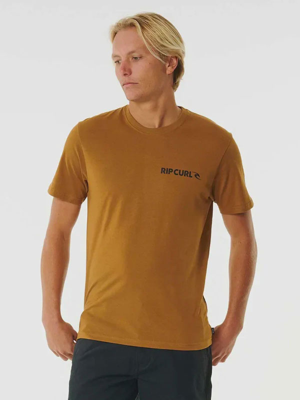 Rip Curl BRAND ICON GOLD pánské tričko krátký rukáv - XXL oranžová
