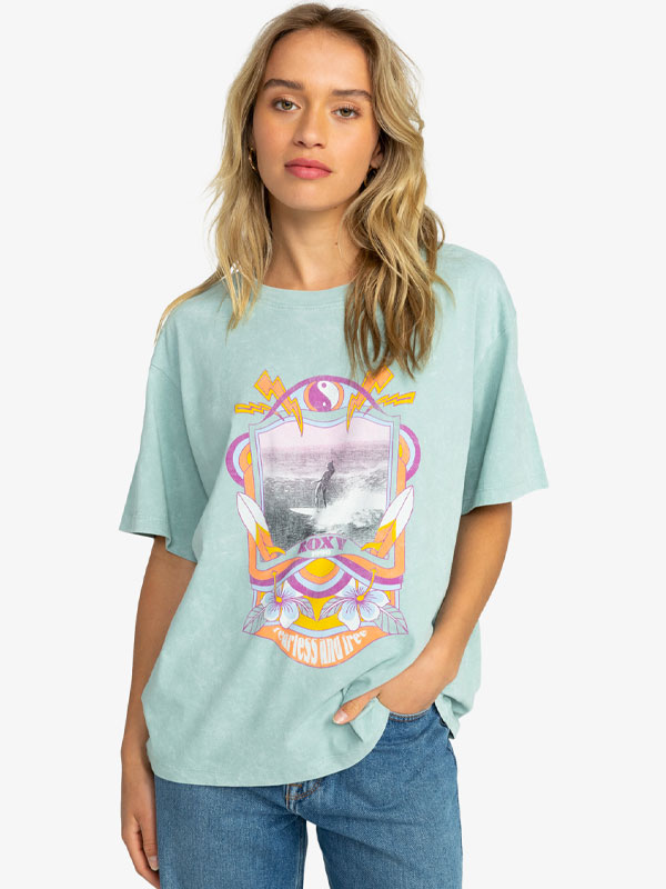 Roxy GIRL NEED LOVE BLUE SURF dámské skate tričko - L zelená
