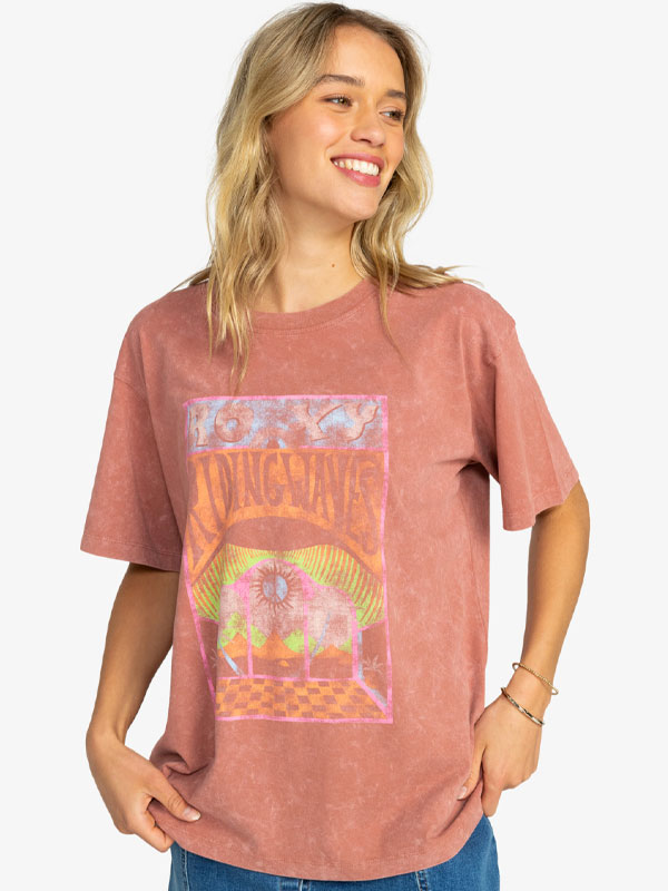 Roxy GIRL NEED LOVE CEDAR WOOD dámské skate tričko - M růžová