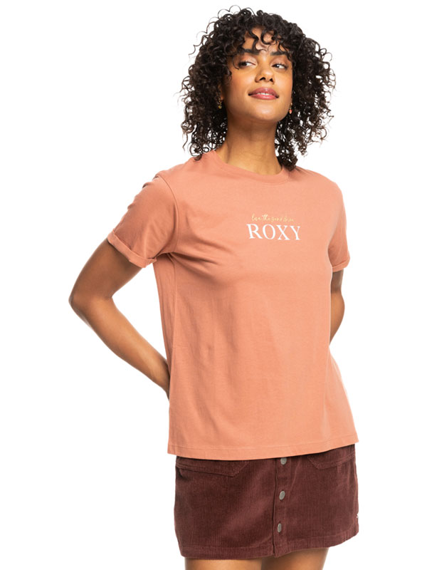 Roxy NOON OCEAN CEDAR WOOD dámské skate tričko - S oranžová