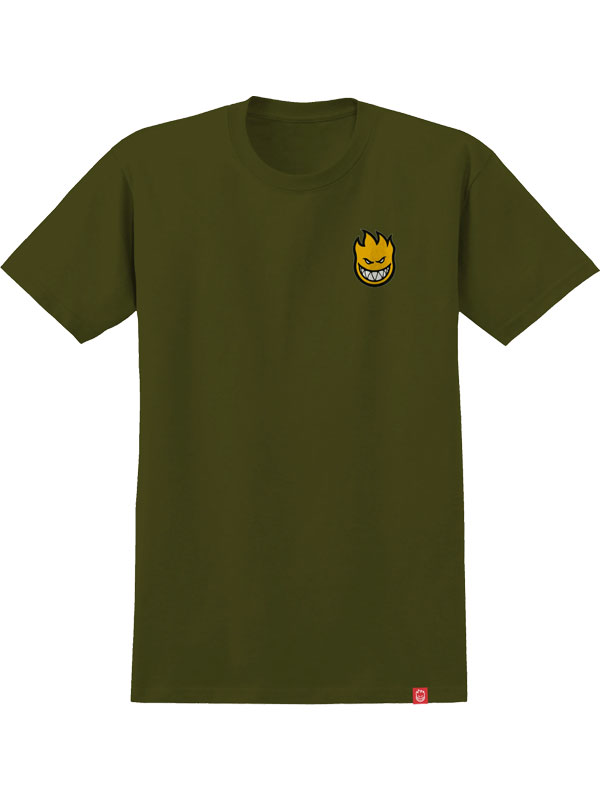 Spitfire LIL BIGHEAD FILL MILITARY GREEN w/ BLACK & GOLD pánské tričko krátký rukáv - M zelená