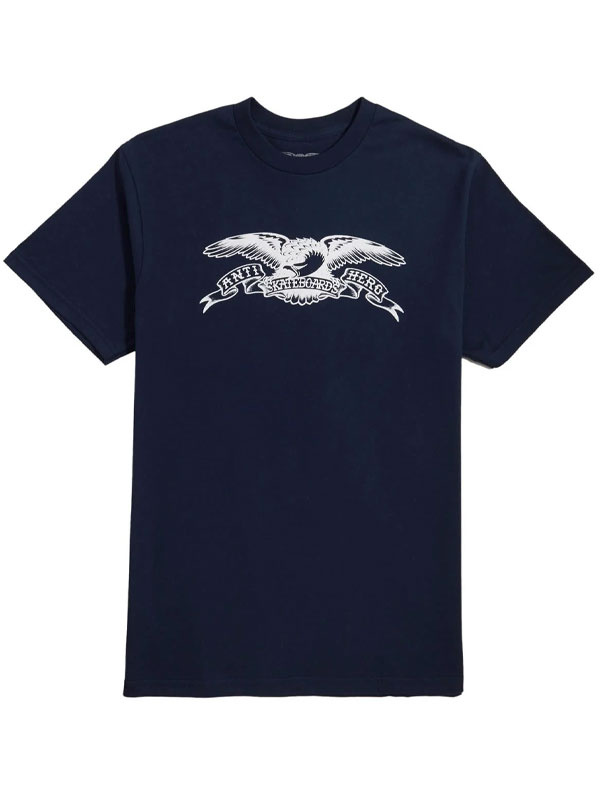 Antihero BASIC EAGLE SPORT DARK NAVY w/ WHITE Print pánské tričko krátký rukáv - M modrá