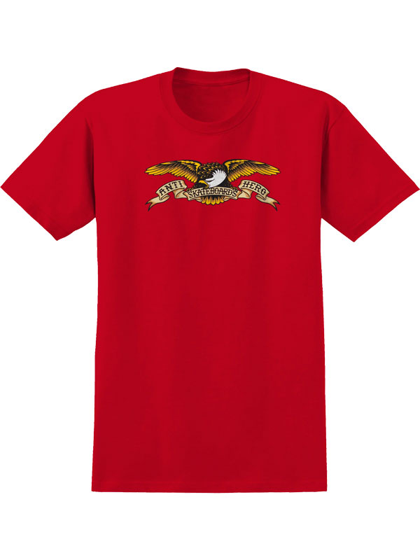 Antihero EAGLE RED w/ BLACK MULTI COLOR Print dětské skate tričko - M červená