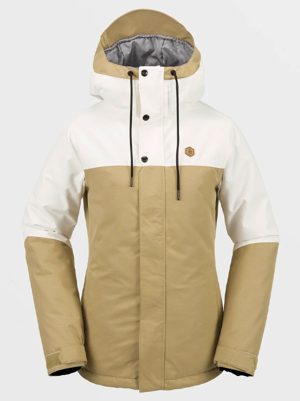 Volcom Bolt Insulated DARK KHAKI dámská zimní bunda - XL bílá