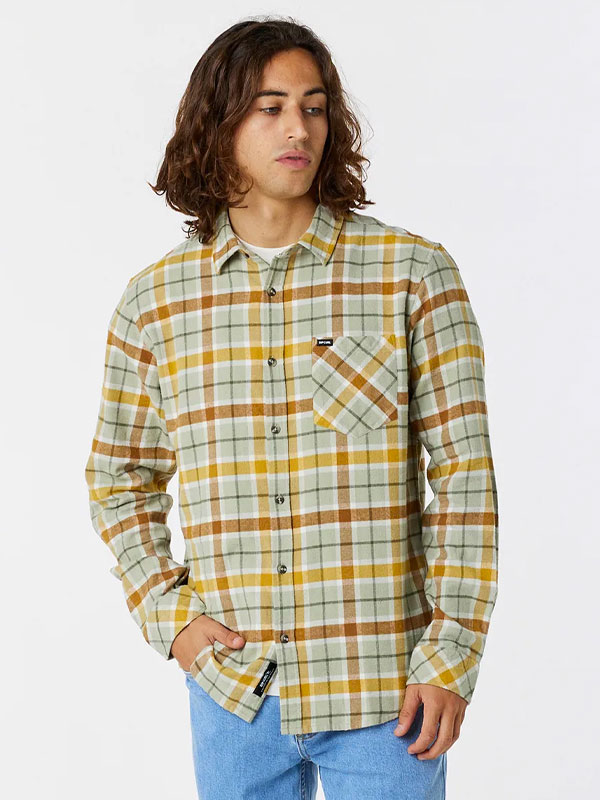 Rip Curl CHECKED IN SAGE pánská skate košile - XL zelená