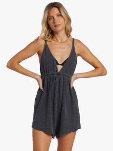 Billabong ON VACAY ROMPER BLACK PEBBLE