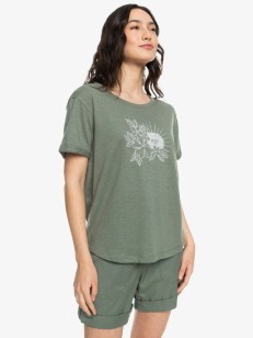 Roxy OCEAN AFTER AGAVE GREEN damen-t-shirt mit kurzen ärmel