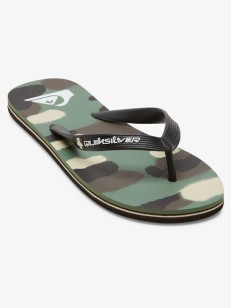 Quiksilver MOLOKAI ART II BLACK/BROWN/GREEN pánské žabky