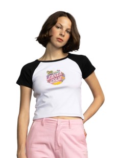 Santa Cruz Aloha Dot Front Ragl WHITE BLACK